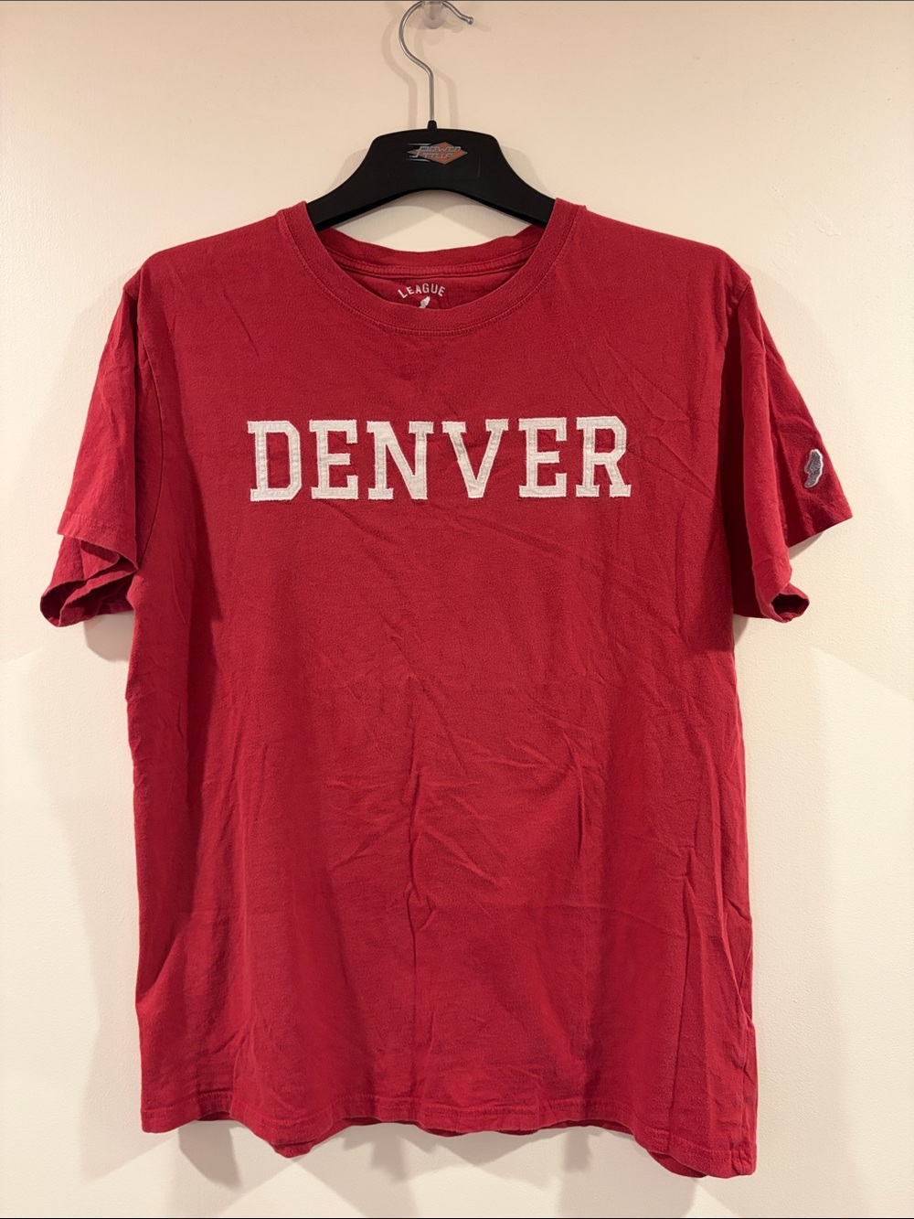 League Red 'DENVER' Short Sleeve Graphic Tee